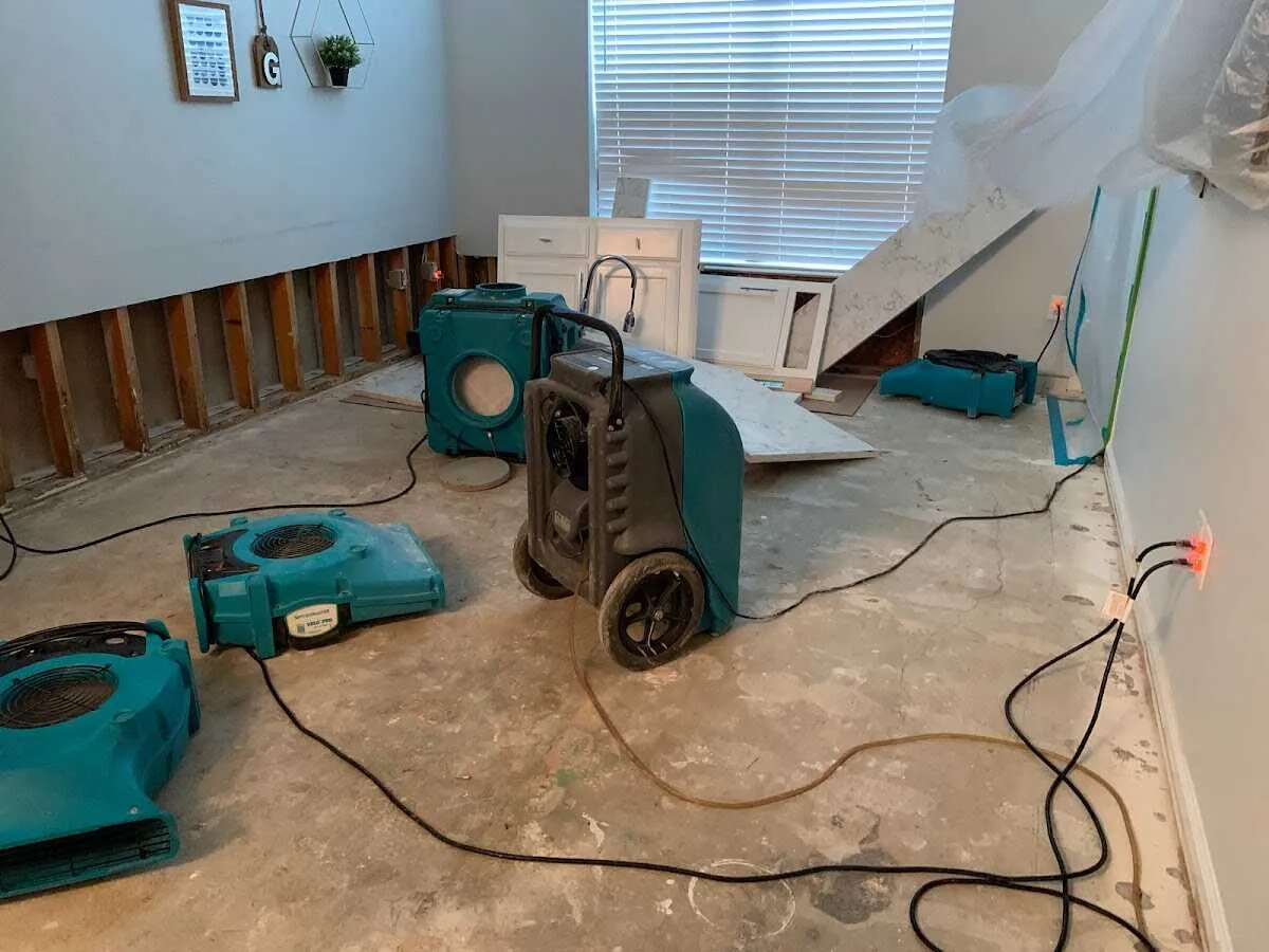 Dehumidifier in flood-cut room for Water Extraction & Removal in Brookville